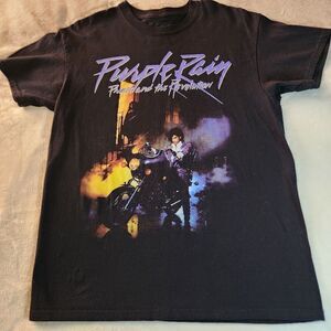 Prince Purple Rain Black Tshirt With Graphic Size Medium